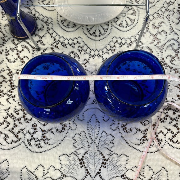 Vintage Dual Bubble Half Swirl Vase Set - Picture 3 of 4